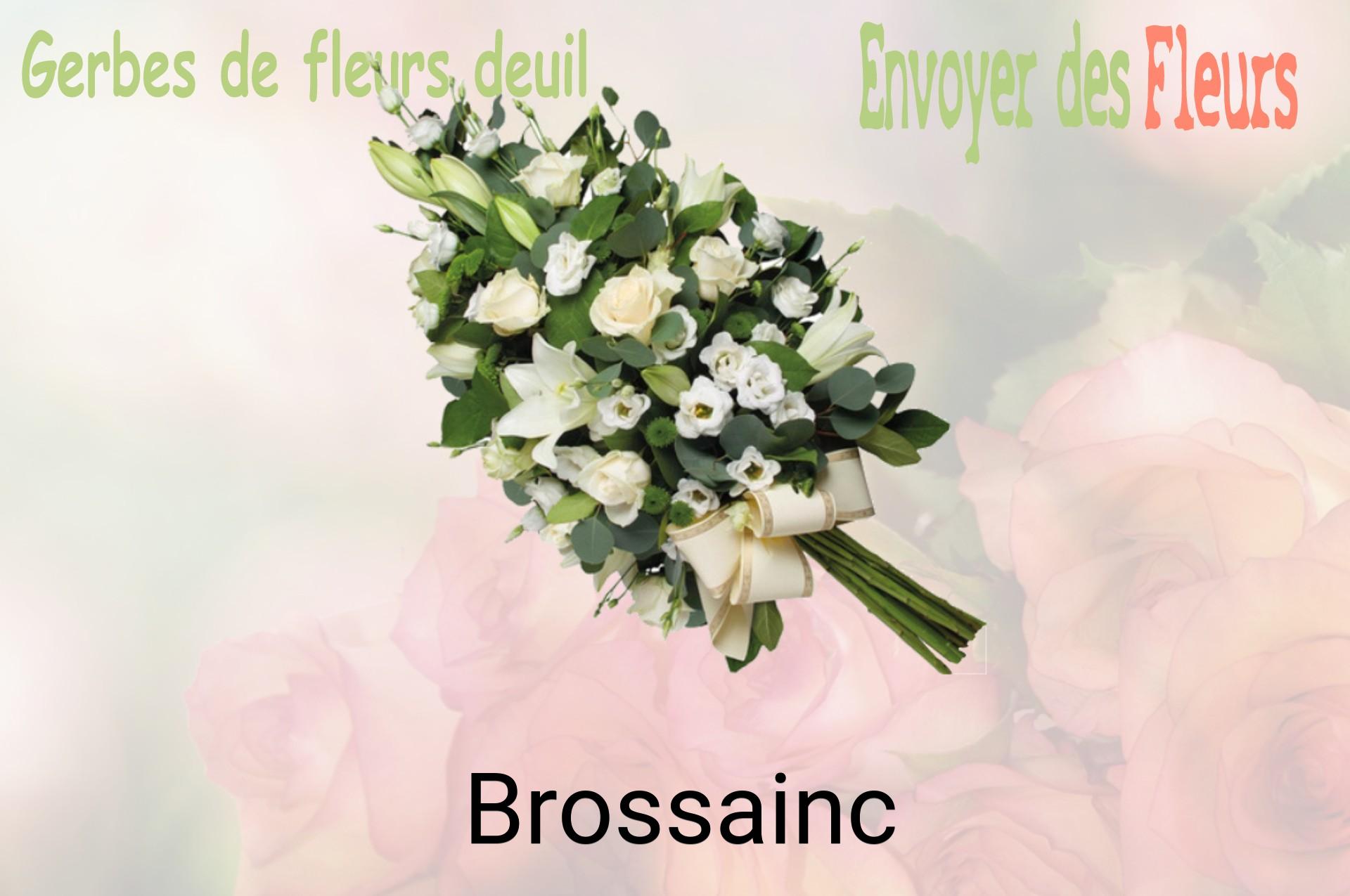 Gerbe de fleurs de deuil livrée à Brossainc